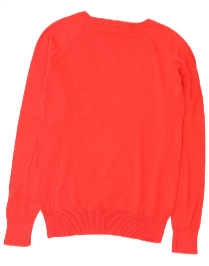 Zara Dame V-hals sweater UK 12 Medium Rød Bomuld