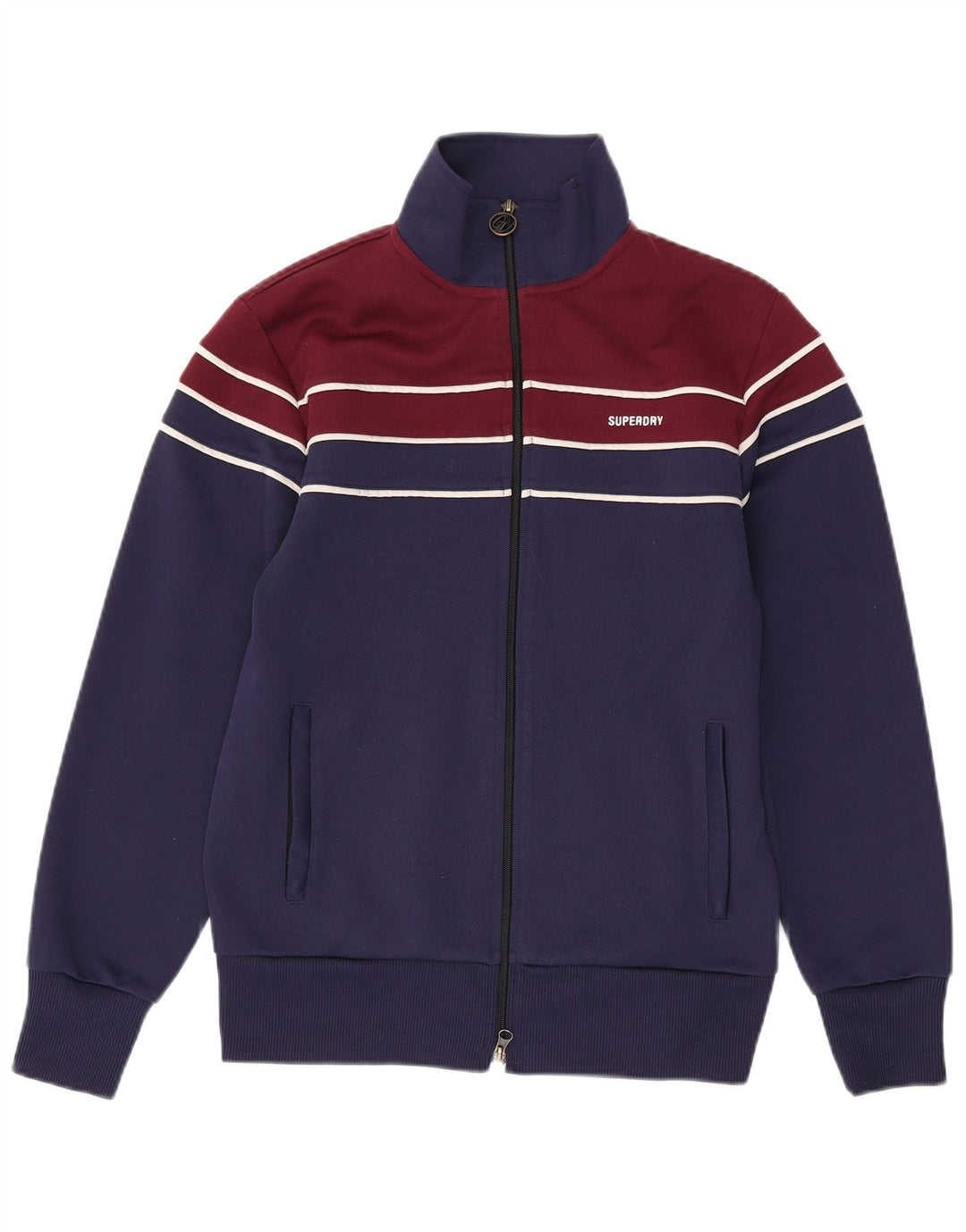 SUPERDRY Træningsdragt til mænd Topjakke XS Marineblå Colourblock Polyester