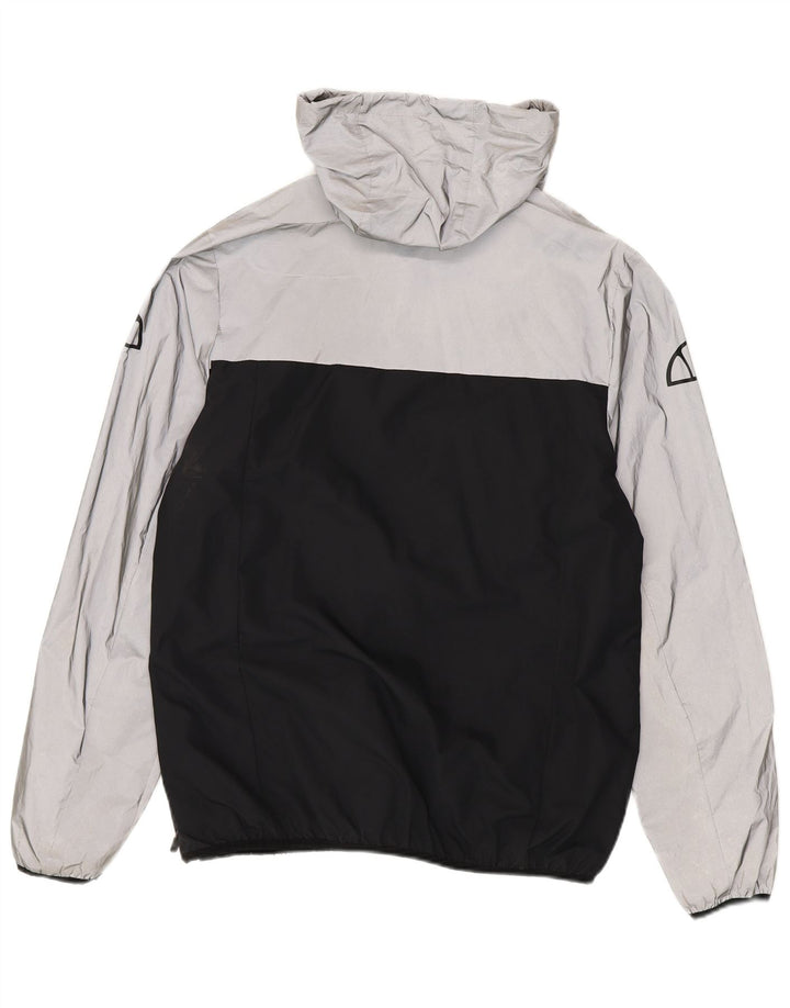 Ellesse Herre grafisk regnjakke med hætte UK 40 Large Black Colourblock