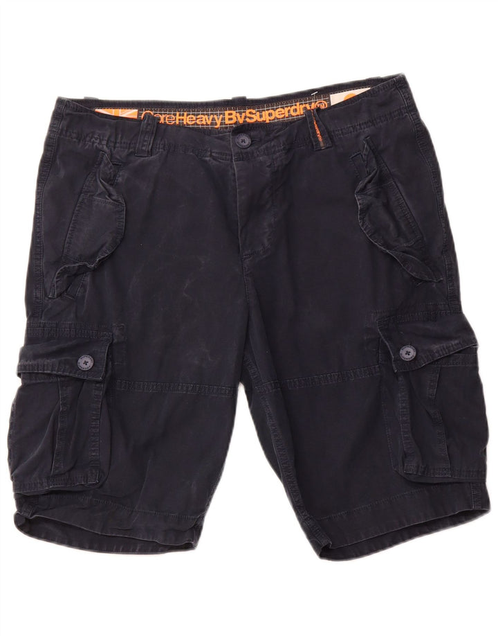 SUPERDRY Herre Cargo Shorts XL W38 Marineblå Bomuld