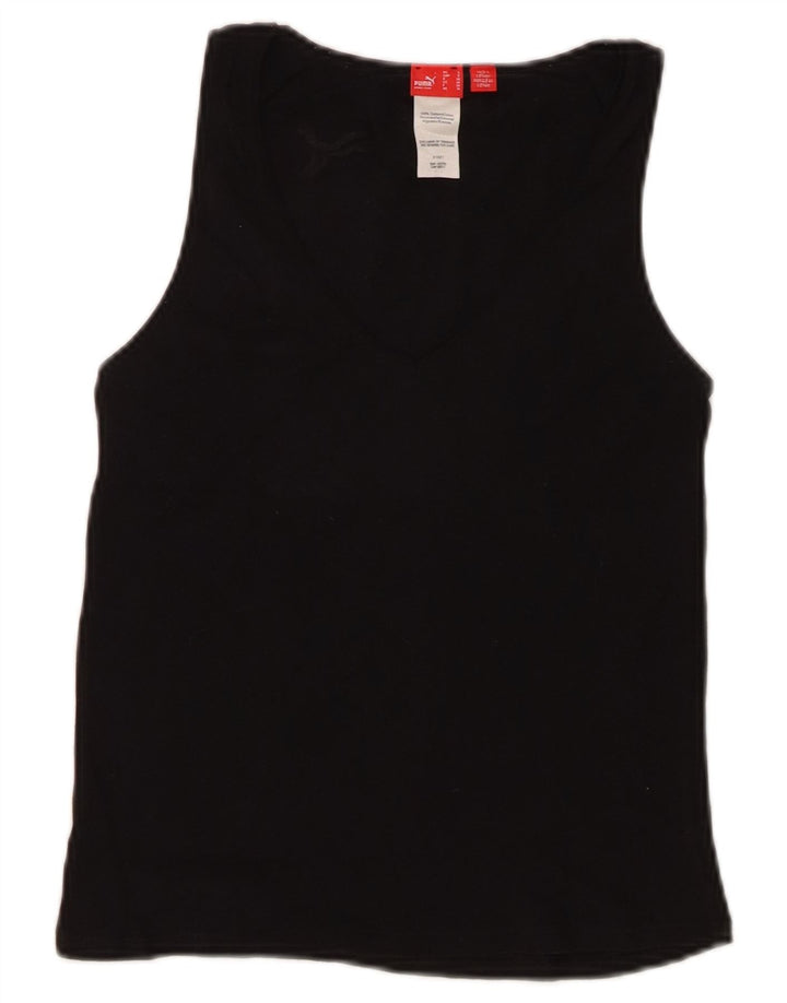 PUMA Womens Vest Top UK 10 Small  Black Cotton