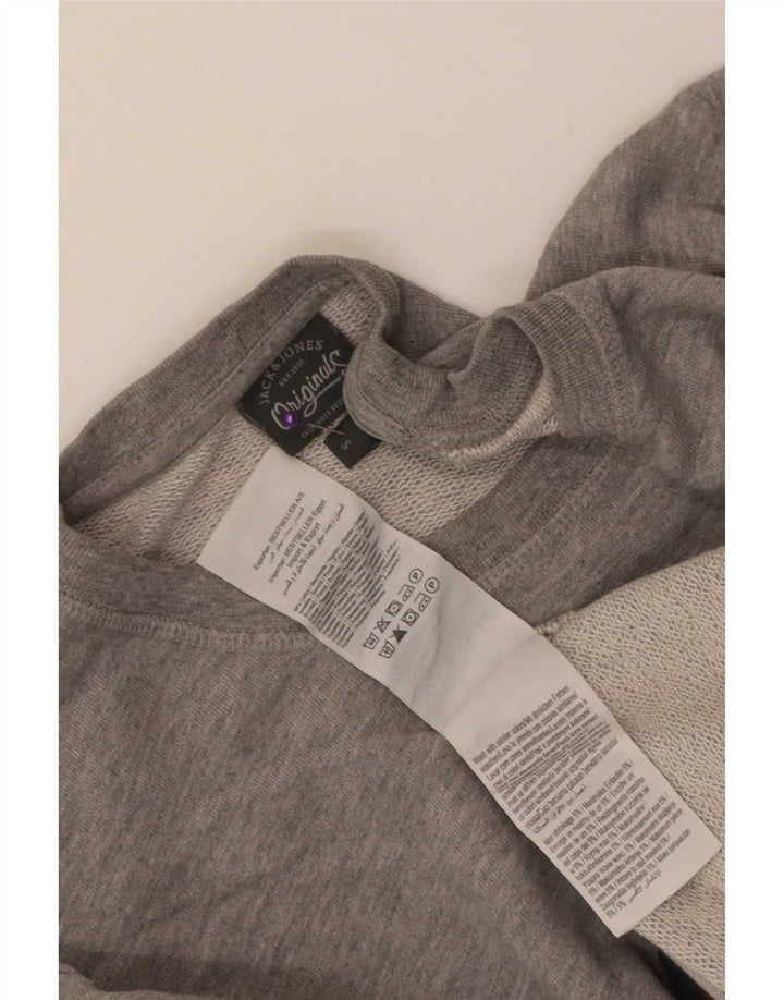 Jack & Jones grafisk sweatshirt til mænd, lille grå bomuld