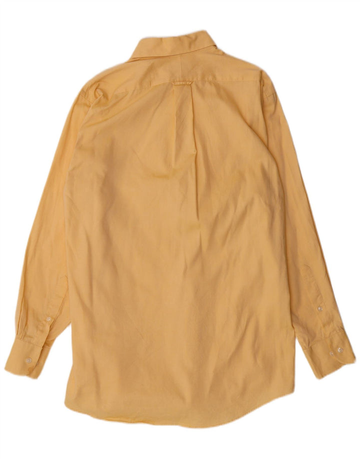 IZOD Mens Easy Care Shirt Size 15 1/2 Medium Yellow Cotton