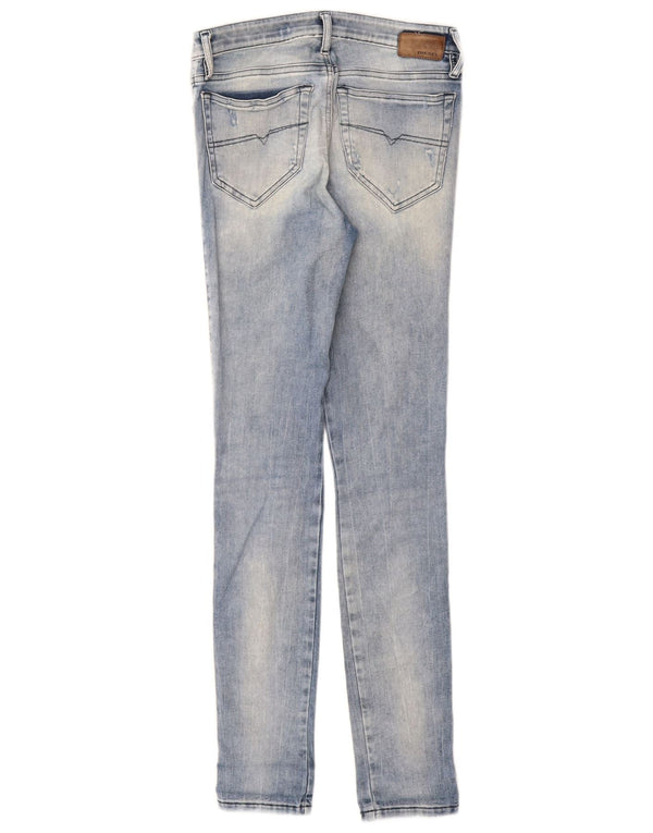 Diesel Dame Skinzee Distressed Super Slim Skinny Jeans W26 L30 Blå