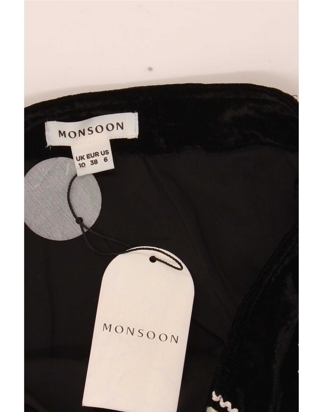 Monsoon Dame Mini-nederdel UK 10 Small W27 Black Floral Polyester