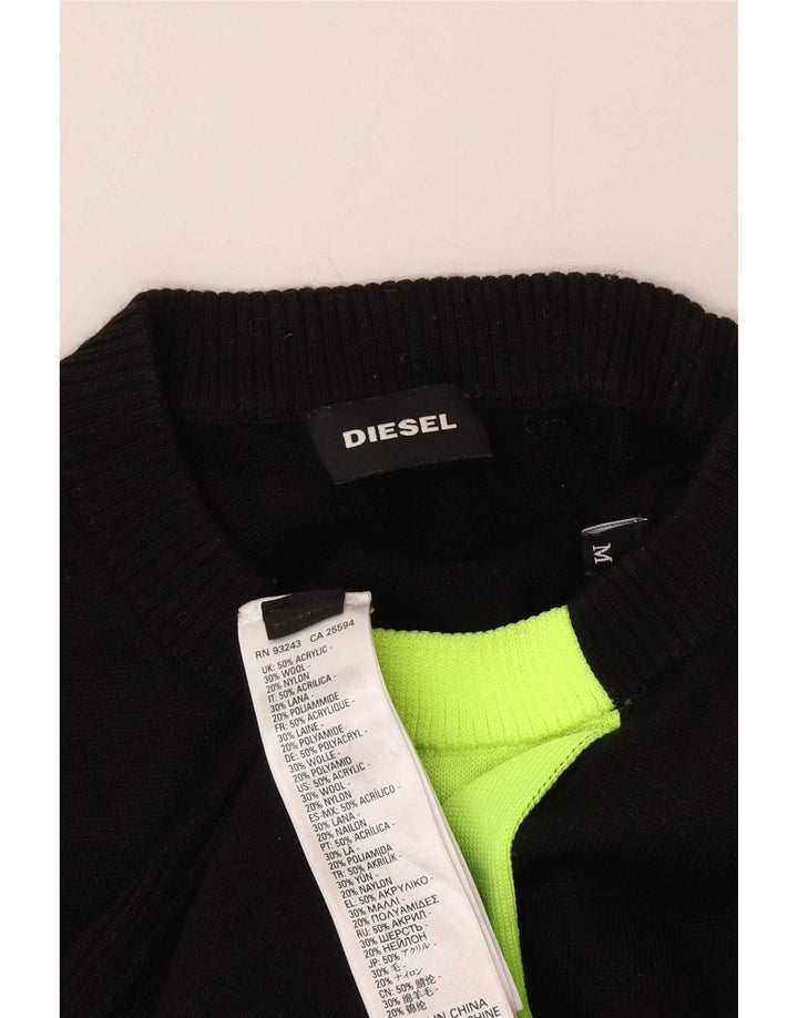 Diesel Herre grafisk rund hals sweater mellem sort farveblok