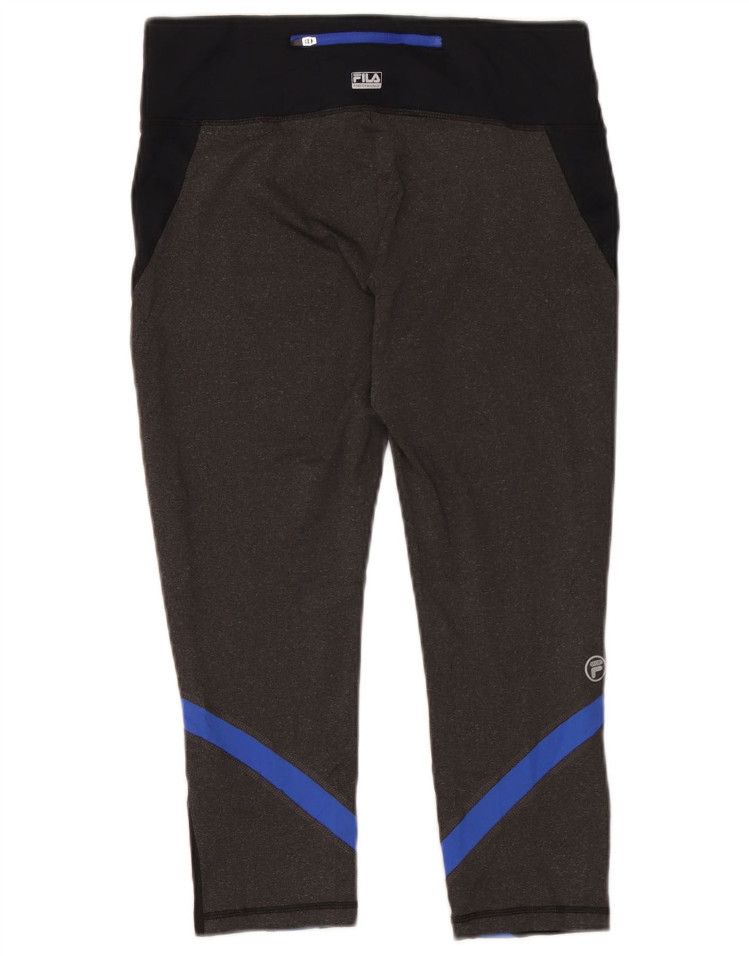 Fila Dame Capri Leggings UK 14 Medium Sort Colourblock Polyester
