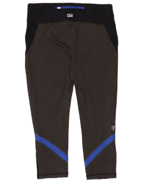 Fila Dame Capri Leggings UK 14 Medium Sort Colourblock Polyester
