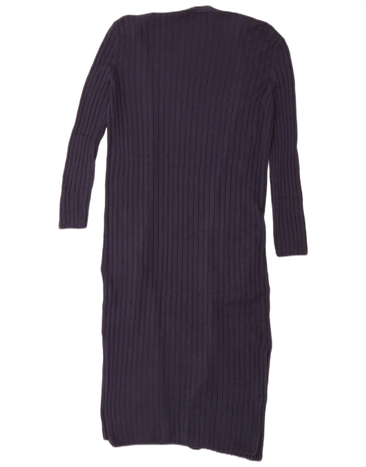 Marks & Spencer Dame Longline Cardigan Sweater UK 10 Small Navy Blue