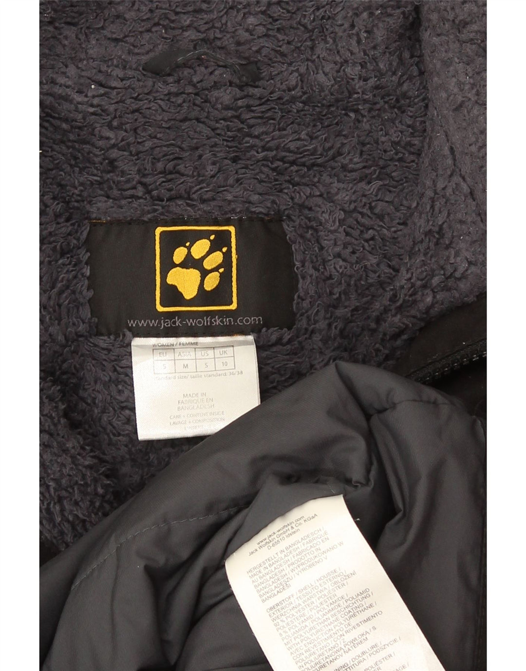 Jack Wolfskin Womens Windbreaker Coat UK 10 Small Black Polyester