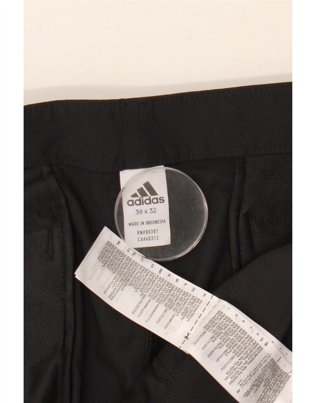 Adidas Herre Slim Chino Bukser W38 L32 Sort Polyester