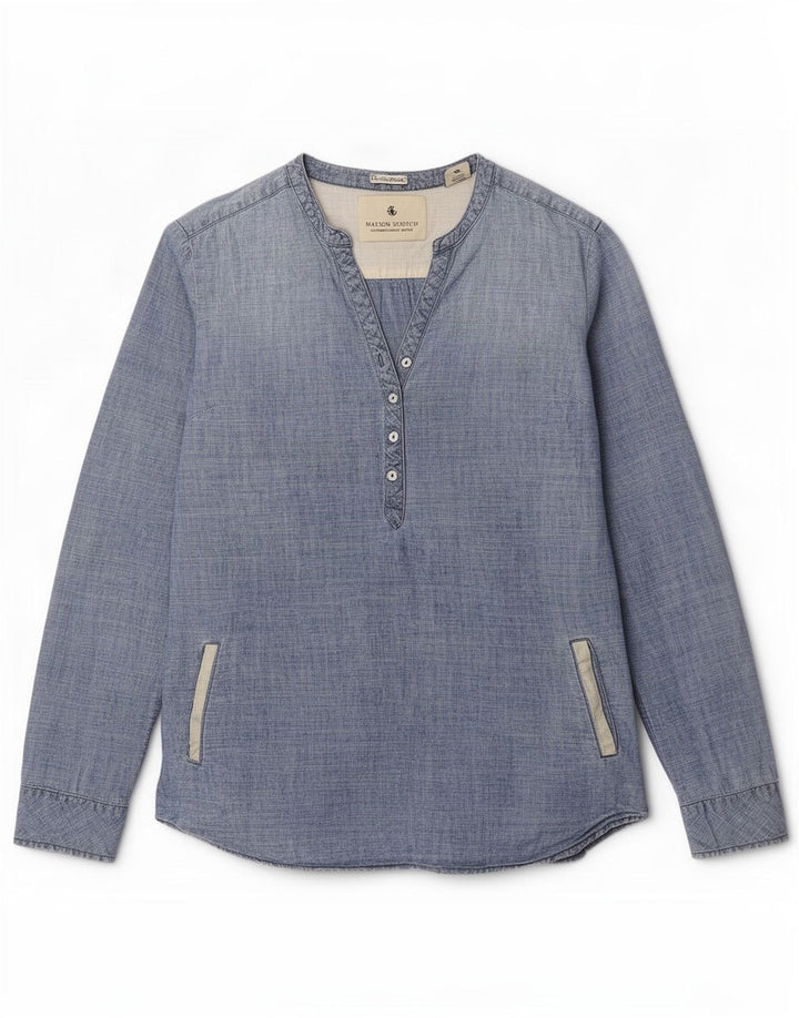 Maison Scotch Dame Pullover Shirt US 2 XS Blå Bomuld