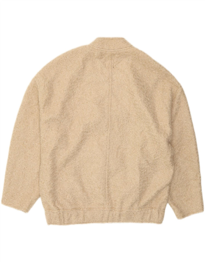 Zara oversize bomberjakke til kvinder, UK 6 XS Beige Polyester