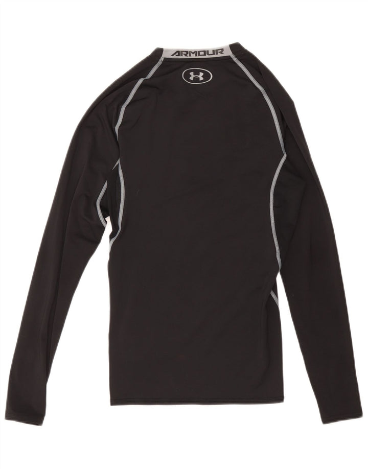 Under Armour Herre Heat Gear Grafisk Top Langærmet Lille Sort Polyester