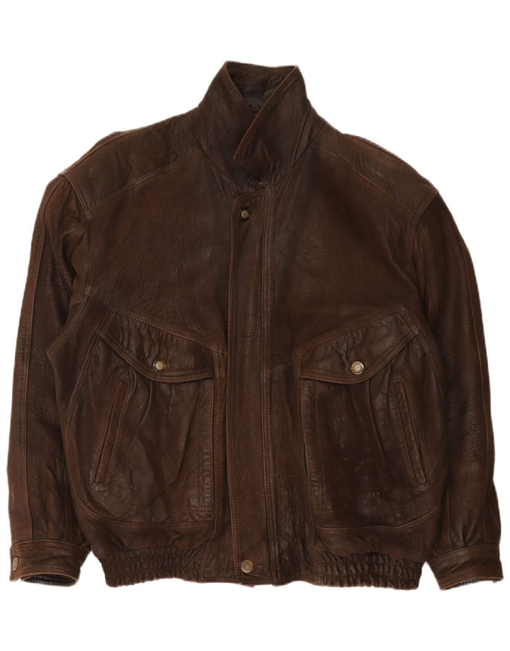 Vintage herre læderjakke IT 52 XL Brun