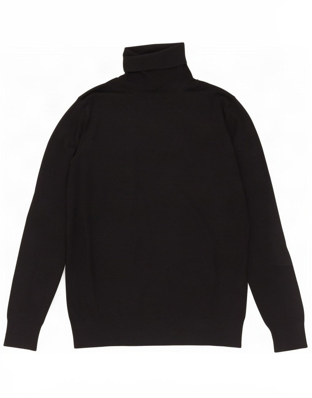 Massimo Dutti Dame Roll Neck Jumper Sweater UK 14 Large Black Silk