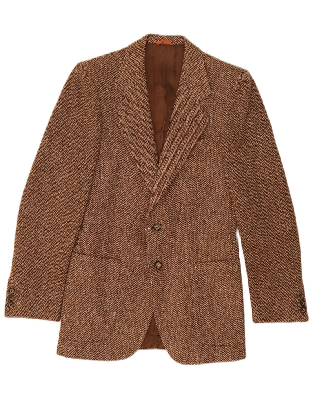 Vintage herre 2-knaps blazerjakke IT 44 XS Brun sildebensuld