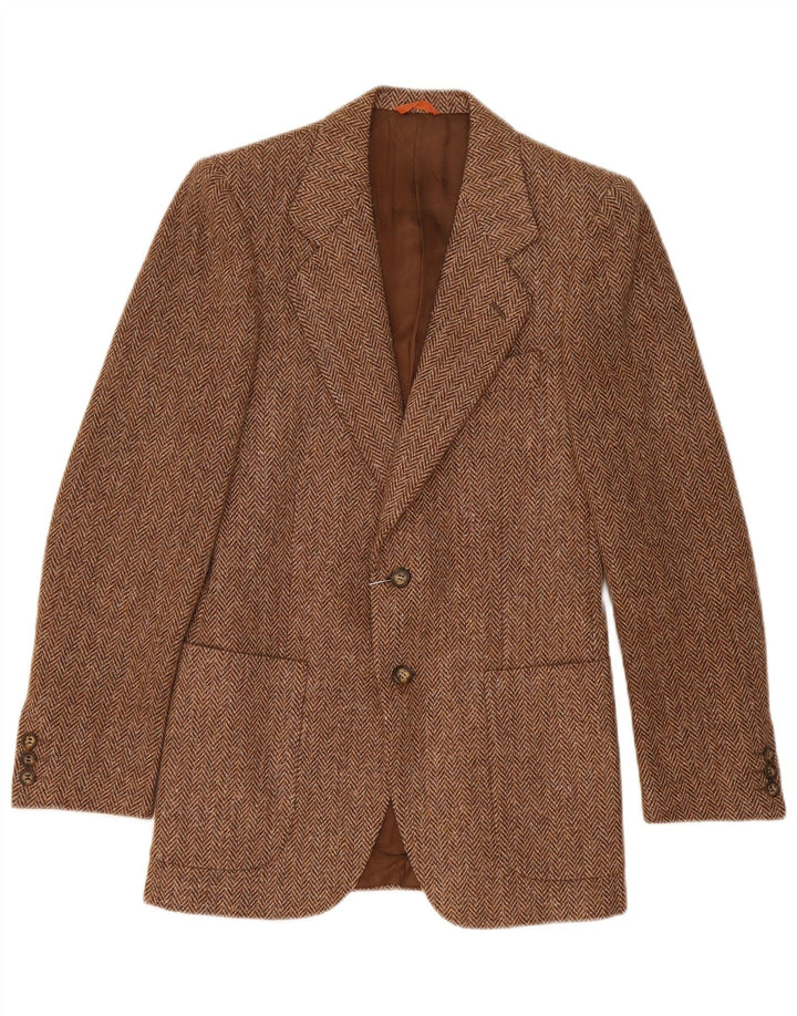 Vintage herre 2-knaps blazerjakke IT 44 XS Brun sildebensuld