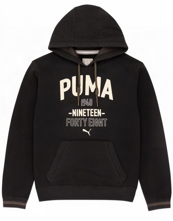Puma Herre grafisk hættetrøje Jumper Medium Sort bomuld