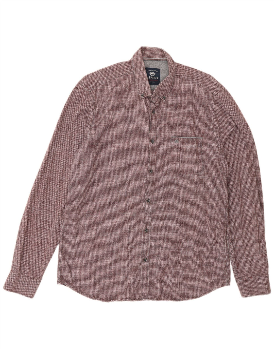 Lerros Herre Classic Fit skjorte Medium Bourgogne ternet bomuld