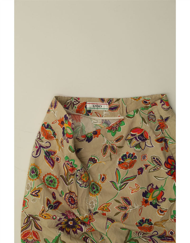 IZOD Womens Chino Shorts US 8 Medium W34 Beige Floral Cotton Vintage Izod and Second-Hand Izod from Messina Hembry 