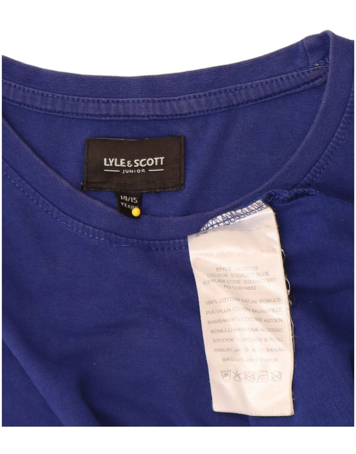 Lyle & Scott Boys T-Shirt Top 14-15 år Blå Bomuld