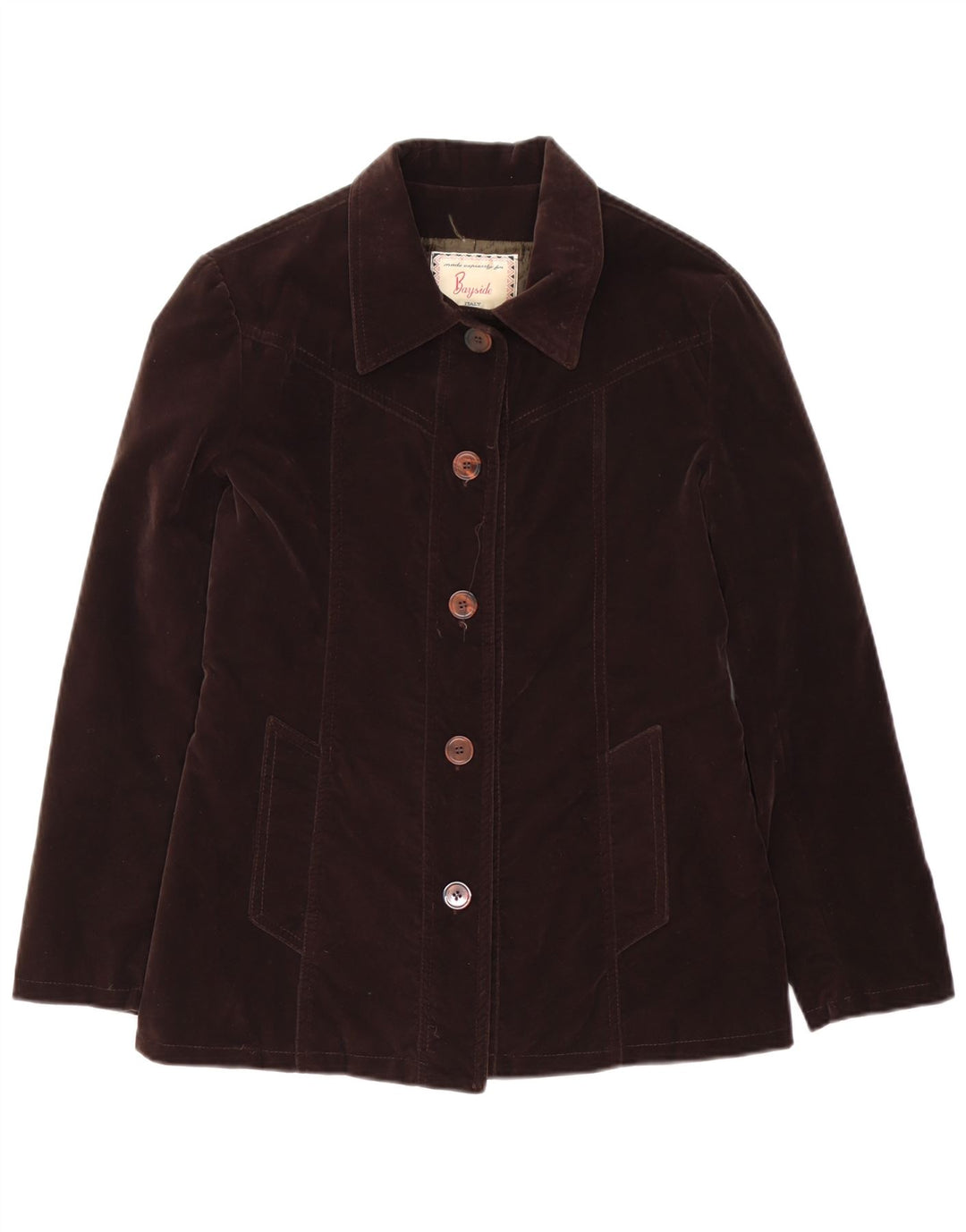 Bayside Oversized bomberjakke til kvinder UK 10 Lille brun polyvinyl