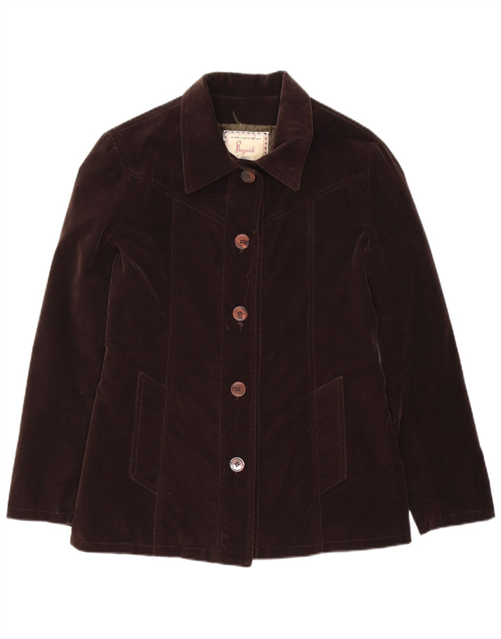 Bayside Oversized bomberjakke til kvinder UK 10 Lille brun polyvinyl