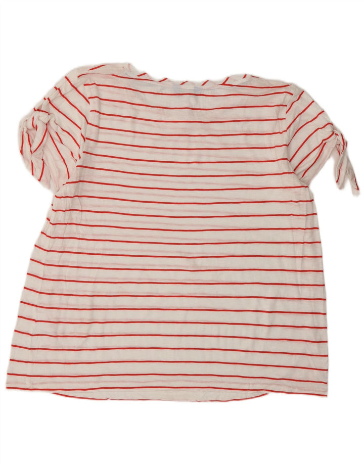 JOULES T-shirt top til kvinder DK 16 Stor hvid stribet bomuld