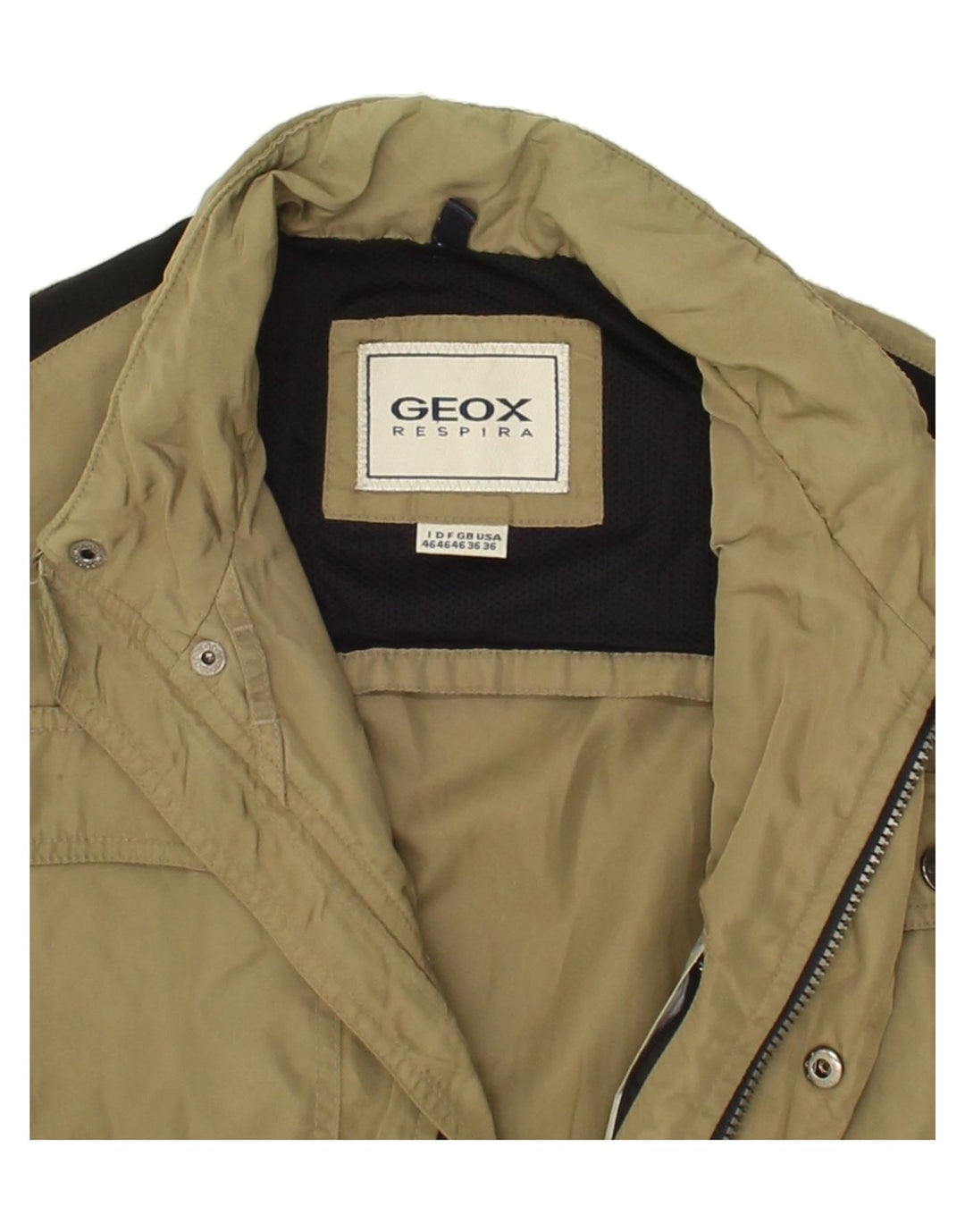 GEOX Mens Loose Fit Utility Jacket IT 46 Small Khaki Polyamide Vintage Geox and Second-Hand Geox from Messina Hembry 