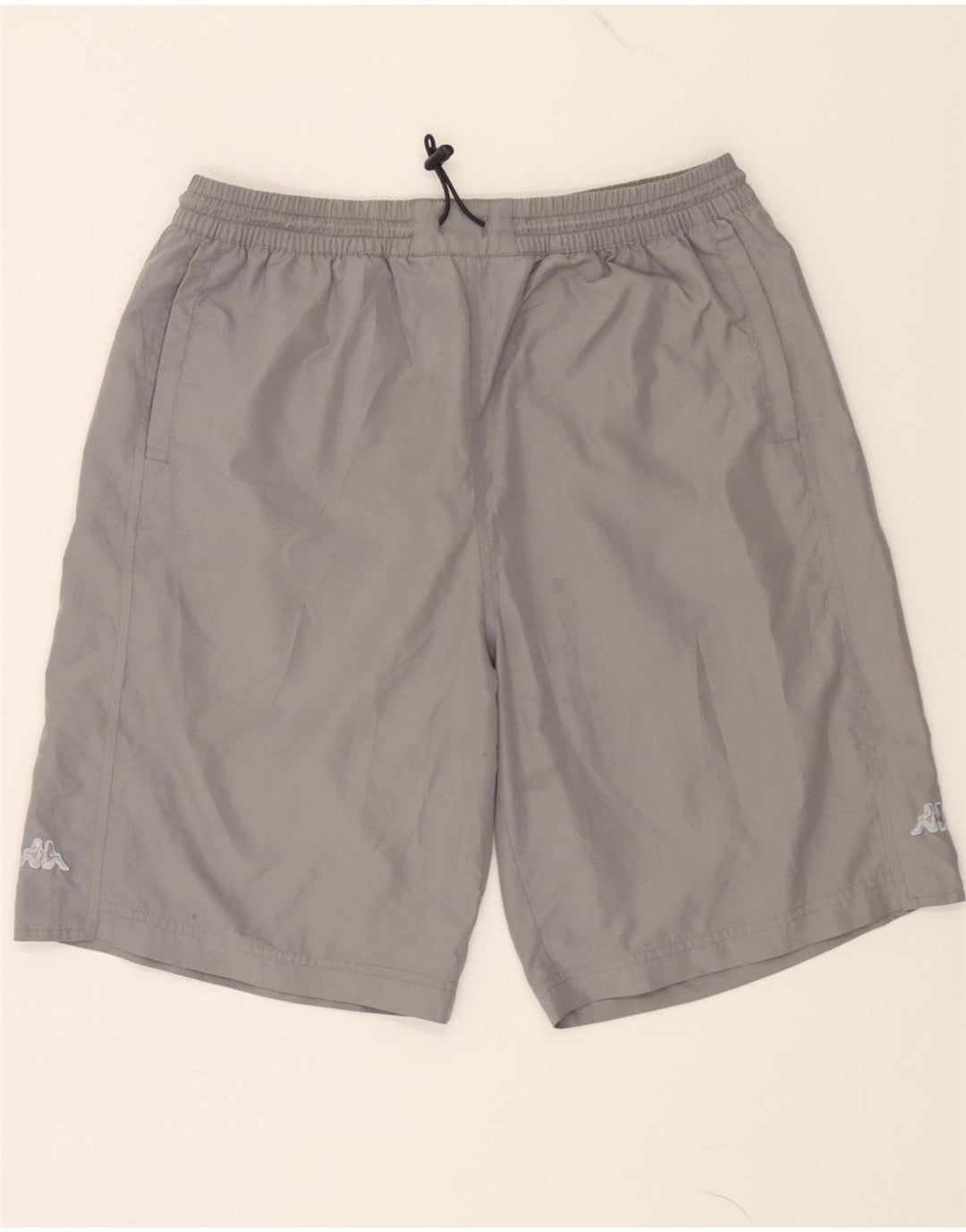 KAPPA Mens Graphic Sport Shorts Large  Grey Polyester Vintage Kappa and Second-Hand Kappa from Messina Hembry 
