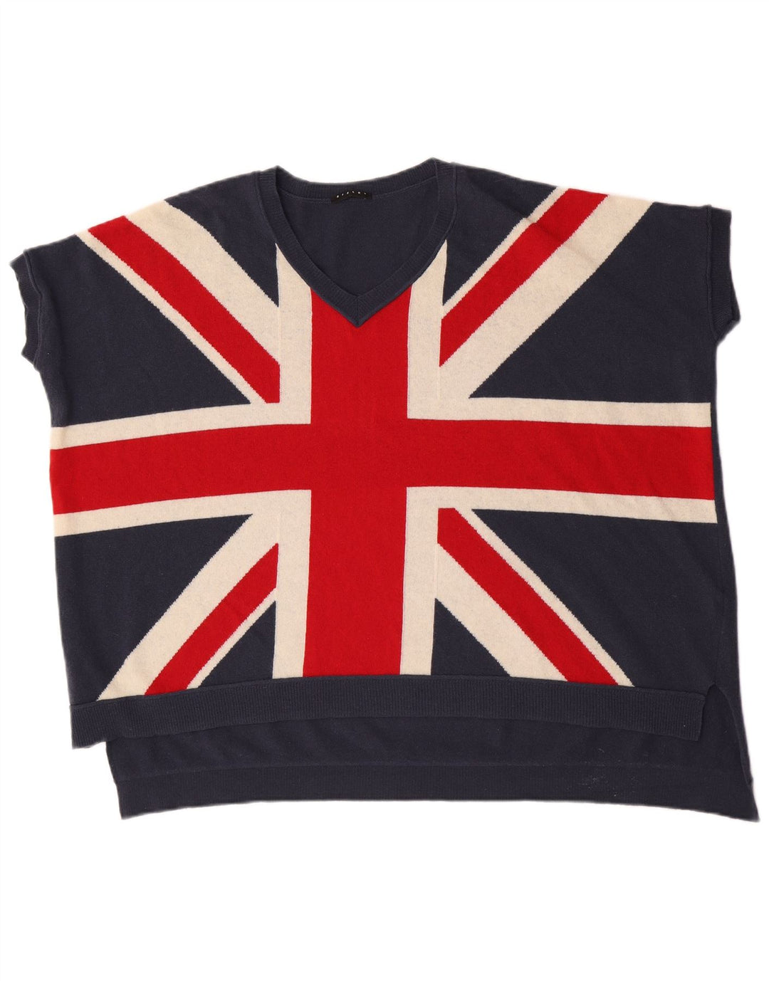 Sisley Womens England Oversized Vest Tank Top One Size Blå Uld