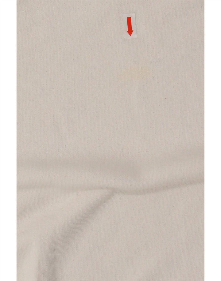 CHAMPION Womens Oversized Crop Sweatshirt Jumper UK 14 Medium White Cotton