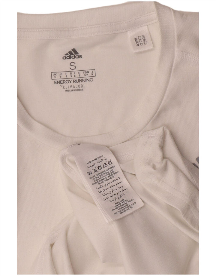 Adidas Herre T-Shirt Top Lille Hvid Polyester