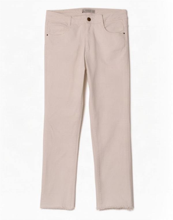 Zara Womens Trafaluc Cropped Jeans EU 40 Medium W30 L23 White