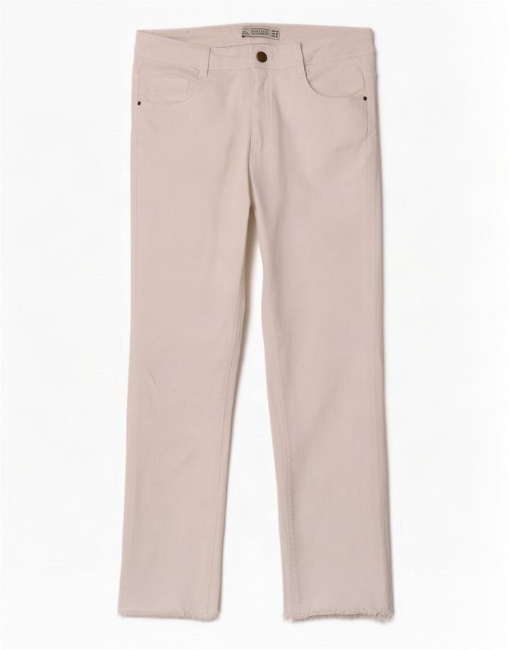 Zara Dame Trafaluc Cropped Jeans EU 40 Medium W30 L23 Hvid