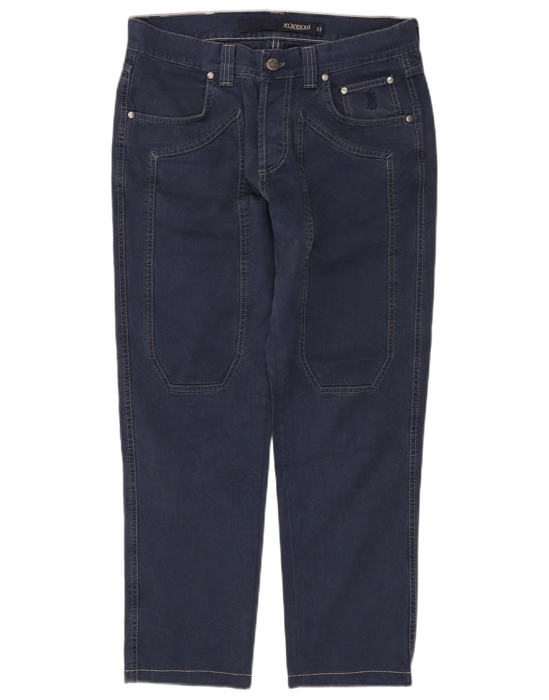 JECKERSON Herre Slim Casual Bukser W32 L26 Marineblå Bomuld