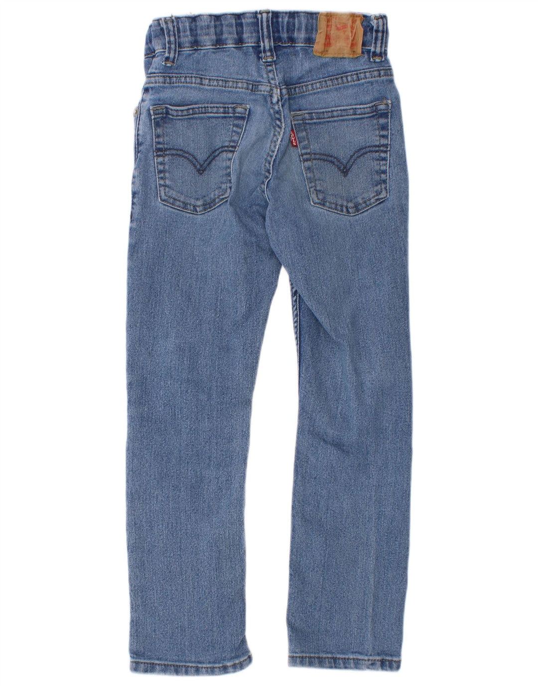 Levi's Boys Distressed Straight Jeans 6-7 år W22 L21 Blue Cotton