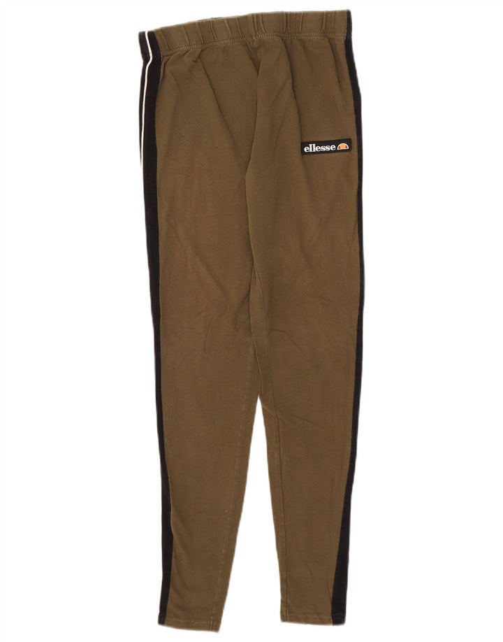 Ellesse Womens Leggings UK 12 Medium Khaki Colourblock Bomuld