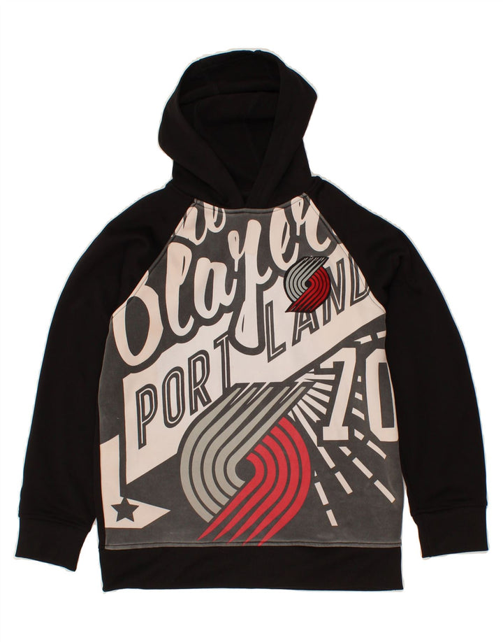 NBA Boys Graphic Hoodie Jumper 14-15 Years Large Black Geometric Polyester Vintage NBA and Second-Hand NBA from Messina Hembry 