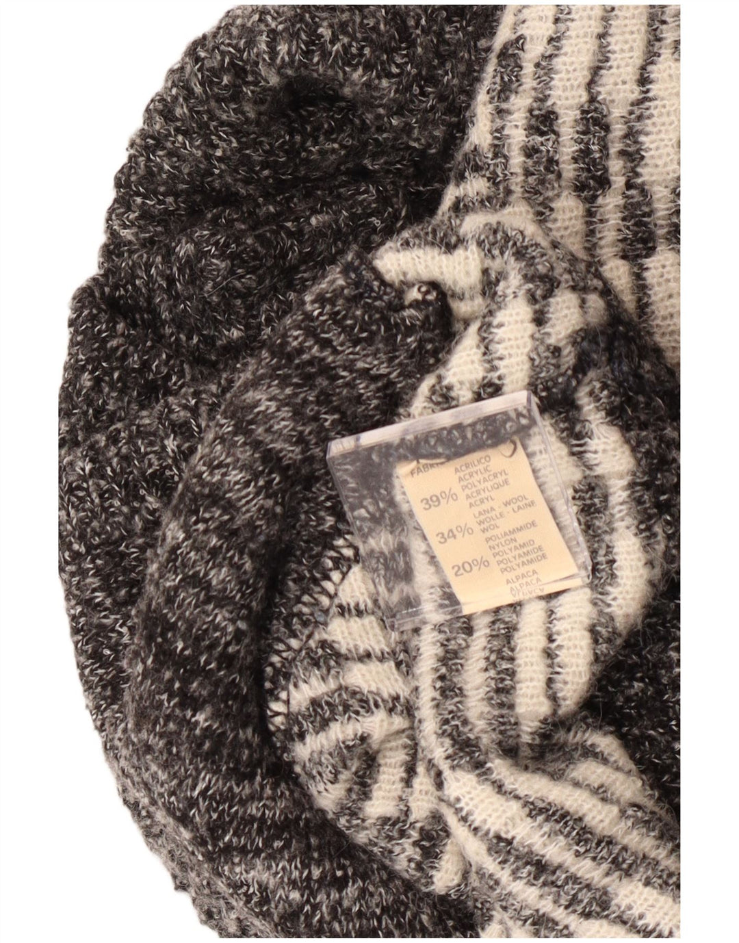 Vintage herre cardigan sweater XL Grå geometrisk akryl