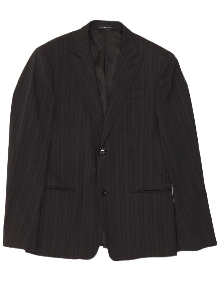 Massimo Rebecchi Herre 2-delt jakkesæt IT 50 Large W34 L31 Sort Stribet
