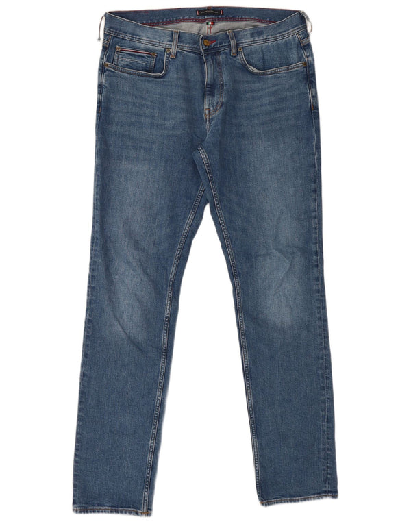 Tommy Hilfiger Herre Denton Straight Jeans W36 L34 Blå Bomuld