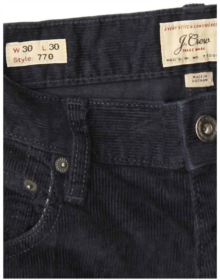 J. CREW Herre 770 lige fløjlsbukser W30 L30 marineblå bomuld
