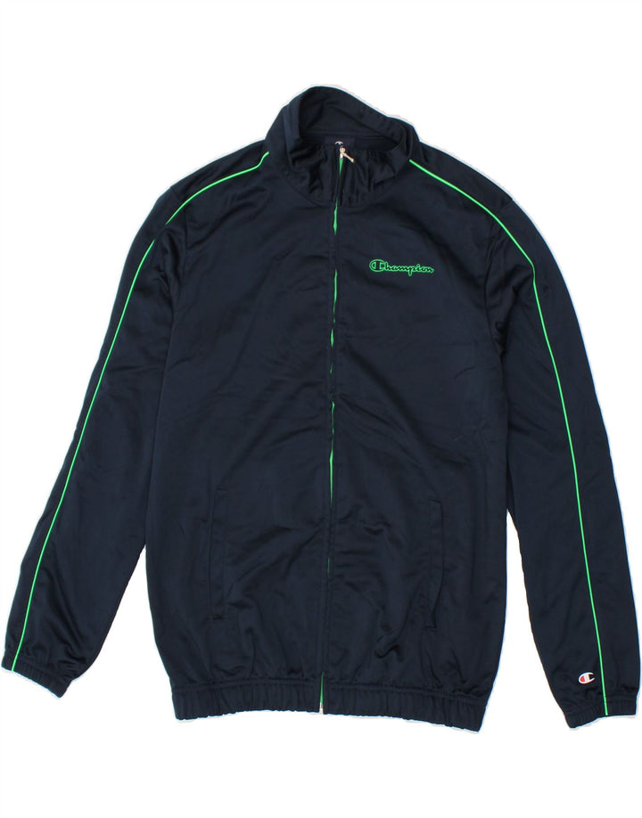 CHAMPION Boys Tracksuit Top Jacket 13-14 Years Navy Blue Polyester Vintage Champion and Second-Hand Champion from Messina Hembry 