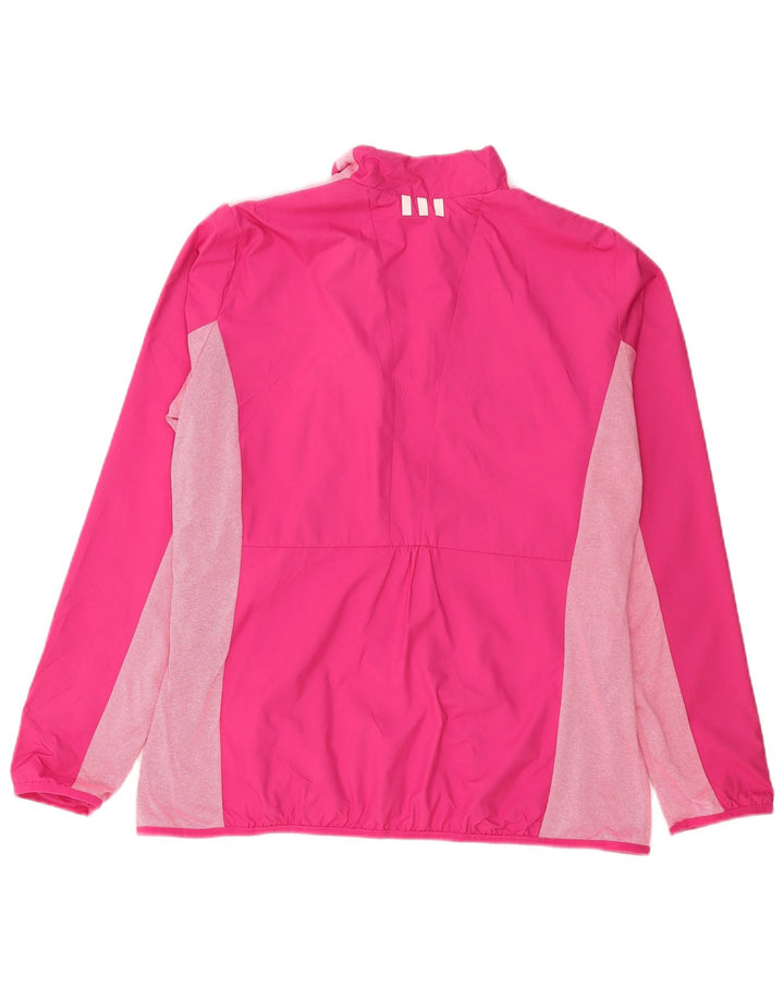 ADIDAS træningsdragt topjakke til kvinder UK 18 XL Pink Colourblock Polyester