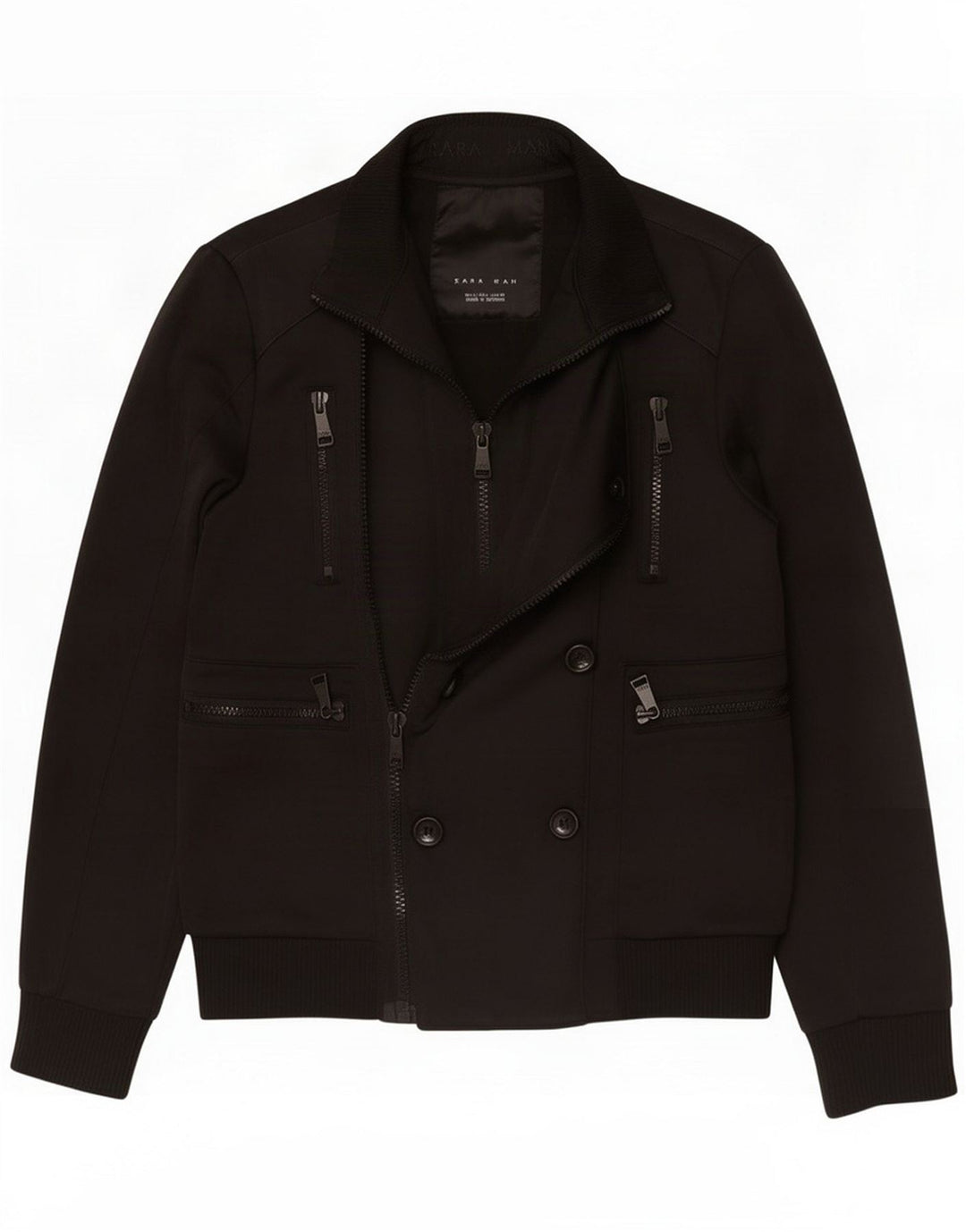 Zara Bomberjakke til mænd UK 40 Large Black Polyester