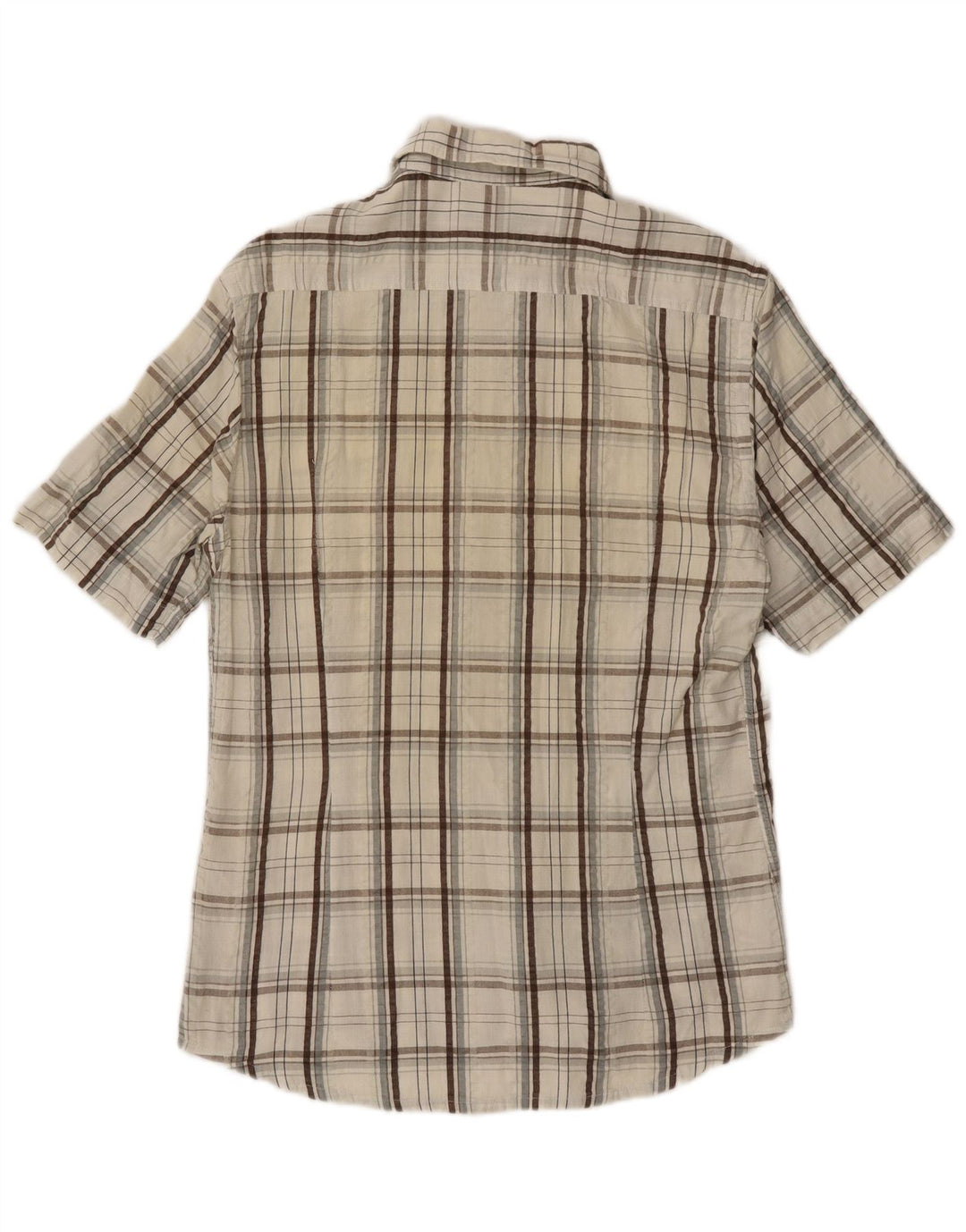 Kappa Kortærmet Herreskjorte Medium Off White Ternet bomuld