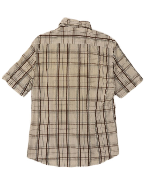 Kappa Kortærmet Herreskjorte Medium Off White Ternet bomuld