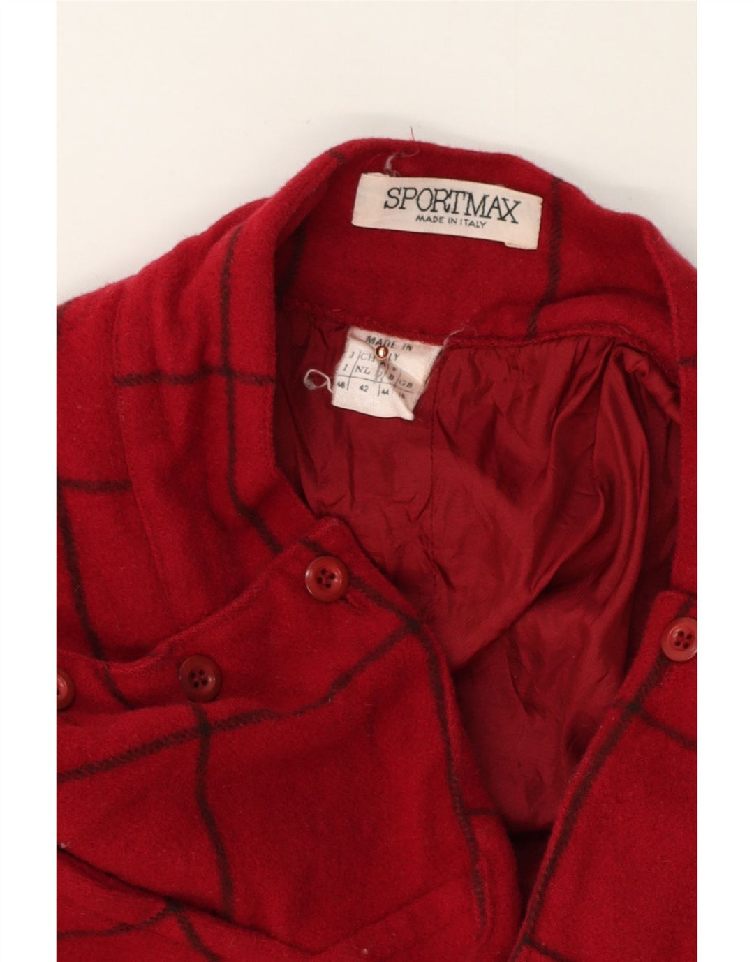 SPORTMAX Womens A-Line Skirt UK 18 XL W32  Red Check